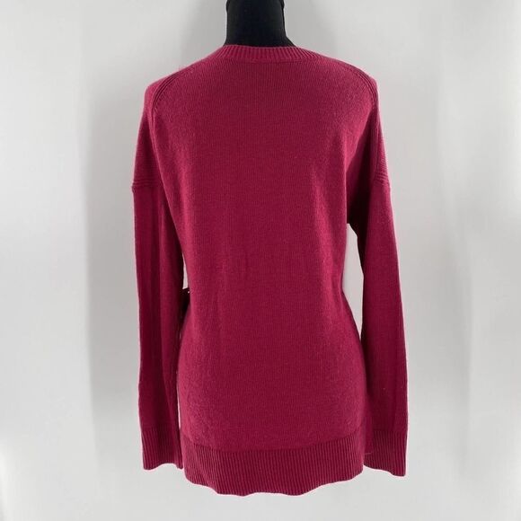 NWT Chelsea28 High/Low Crewneck Sweater Burgundy Berry Size XS - Picture 6 of 12